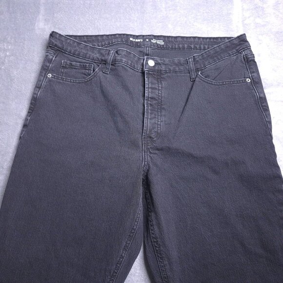 Old Navy Womens Extra High-Rise Kicker Boot-Cut Jeans 18 Black Button Fly - Picture 6 of 9